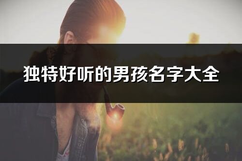 独特好听的男孩名字大全