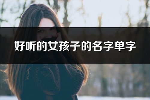 好听的女孩子的名字单字