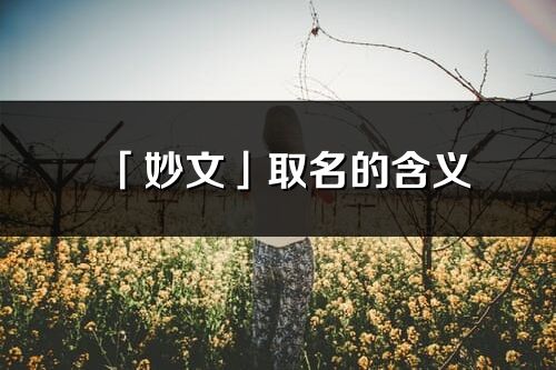 「妙文」取名的含义_妙文名字寓意解释