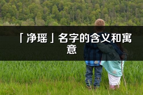 「净瑶」名字的含义和寓意_净瑶的出处与意思解释