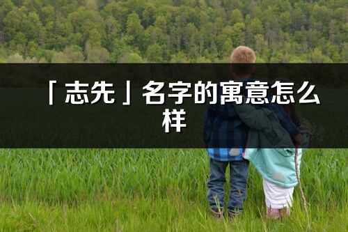 「志先」名字的寓意怎么样_志先的出处