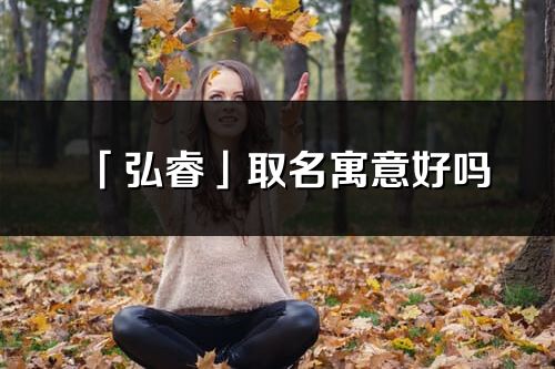 「弘睿」取名寓意好吗_弘睿名字含义及五行