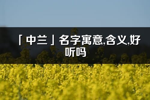 「中兰」名字寓意,含义,好听吗_中兰名字分析打分