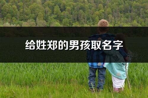 给姓郑的男孩取名字