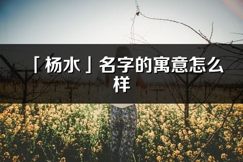 「杨水」名字的寓意怎么样_杨水的出处