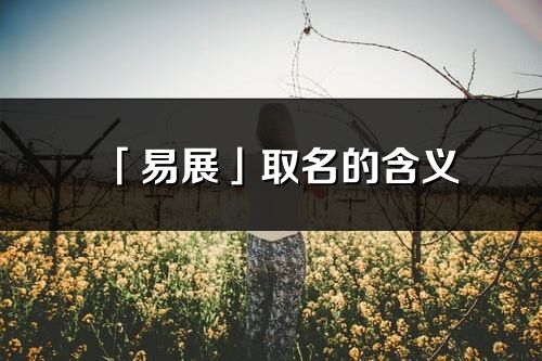 「易展」取名的含义_易展名字寓意解释