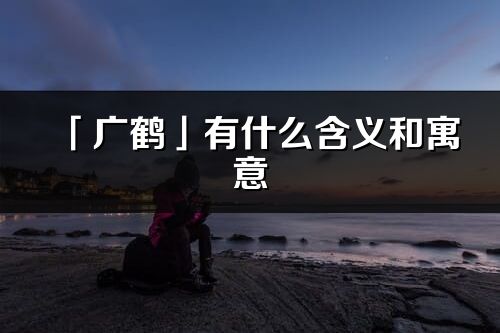 「广鹤」有什么含义和寓意_广鹤名字的出处与意思