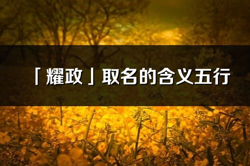 「耀政」取名的含义五行_耀政名字寓意解释
