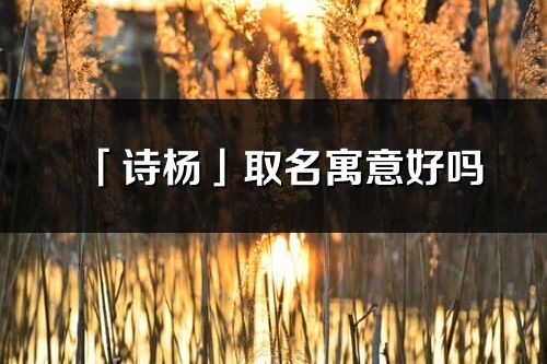 「诗杨」取名寓意好吗_诗杨名字含义及寓意