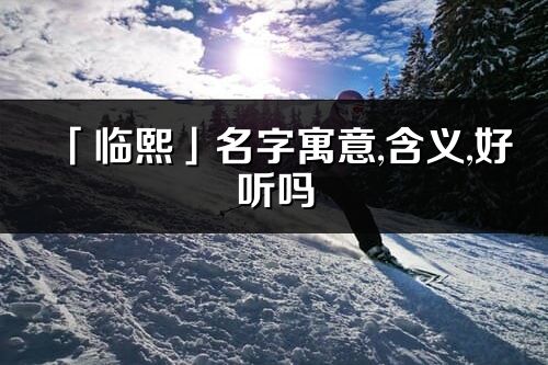 「临熙」名字寓意,含义,好听吗_临熙名字分析打分