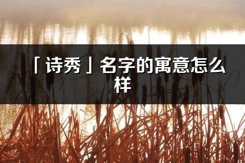 「诗秀」名字的寓意怎么样_诗秀的出处