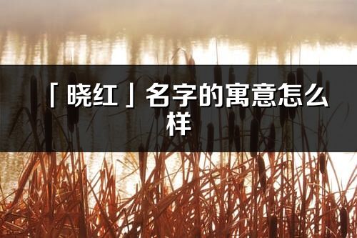 「晓红」名字的寓意怎么样_晓红的出处