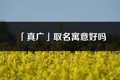 「真广」取名寓意好吗_真广名字含义及五行