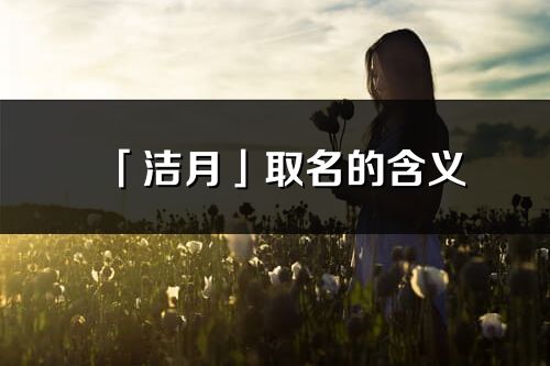「洁月」取名的含义_洁月名字寓意