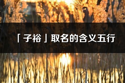 「子裕」取名的含义五行_子裕名字寓意解释