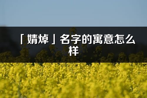 「婧焯」名字的寓意怎么样_婧焯的出处