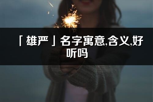 「雄严」名字寓意,含义,好听吗_雄严名字分析打分