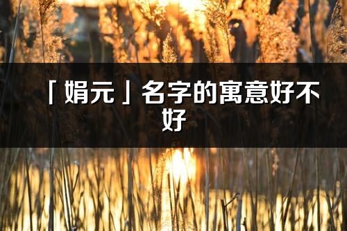 「娟元」名字的寓意好不好_娟元含义分析