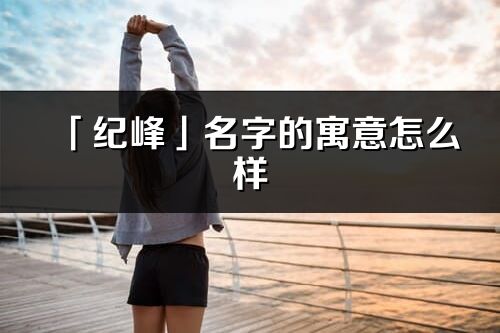 「纪峰」名字的寓意怎么样_纪峰的出处