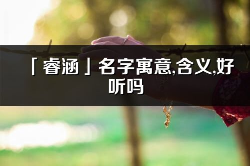 「睿涵」名字寓意,含义,好听吗_睿涵名字分析打分