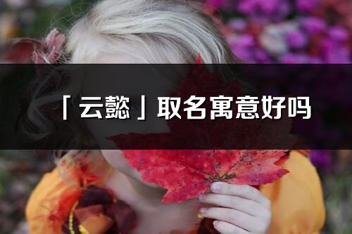 「云懿」取名寓意好吗_云懿名字含义及五行