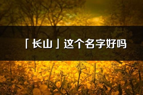 「长山」这个名字好吗_长山名字寓意,含义