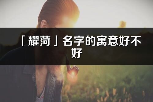 「耀菏」名字的寓意好不好_耀菏含义分析