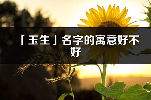 「玉生」名字的寓意好不好_玉生含义分析