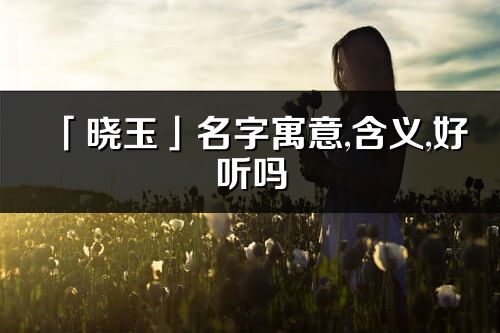 「晓玉」名字寓意,含义,好听吗_晓玉名字取名打分