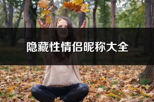 隐藏性情侣昵称大全(共157个)