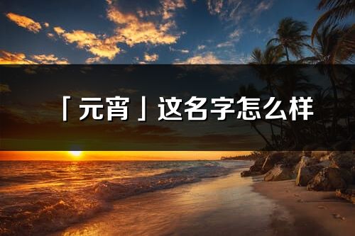 「元宵」这名字怎么样_元宵的名字解释