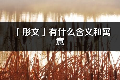 「彤文」有什么含义和寓意_彤文名字的出处与意思