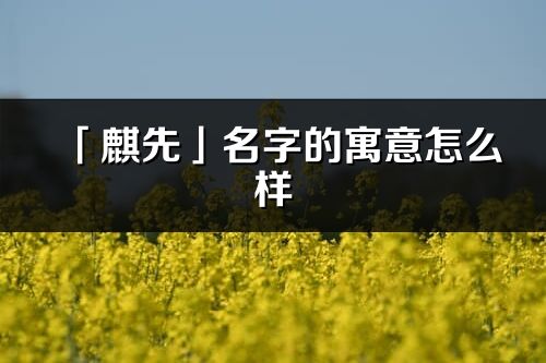 「麒先」名字的寓意怎么样_麒先的出处
