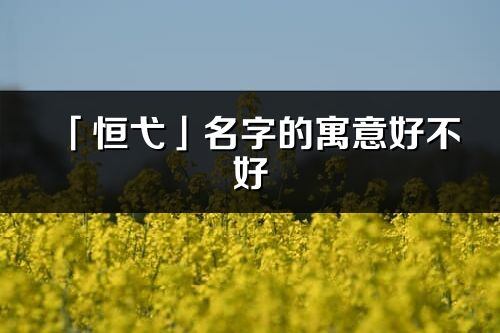 「恒弋」名字的寓意好不好_恒弋含义分析