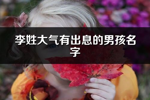 李姓大气有出息的男孩名字