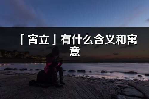 「宵立」有什么含义和寓意_宵立名字的出处与意思