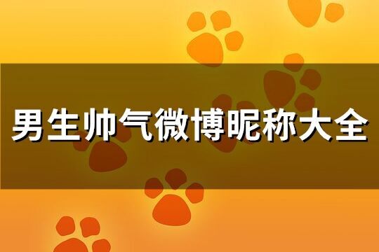 男生帅气微博昵称大全(优选305个)