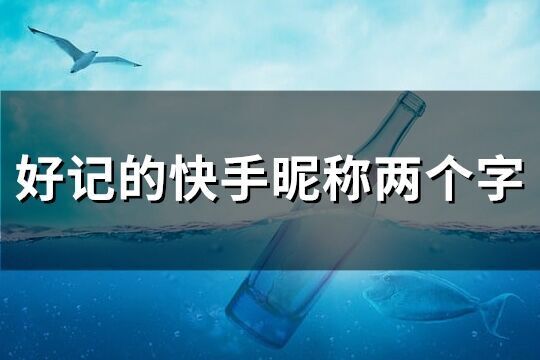 好记的快手昵称两个字(共627个)