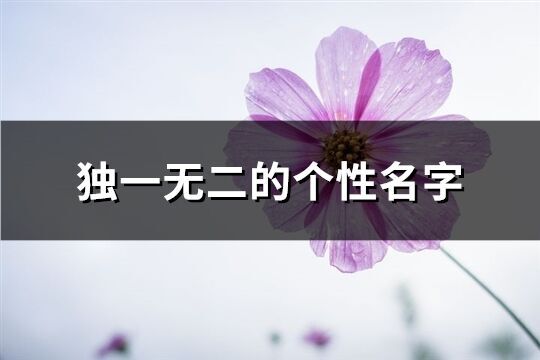 独一无二的个性名字(精选350个)