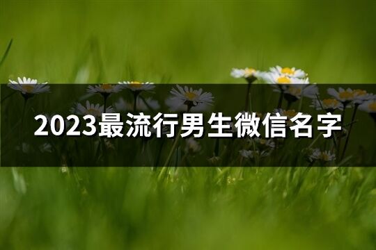 2023最流行男生微信名字(优选4047个)