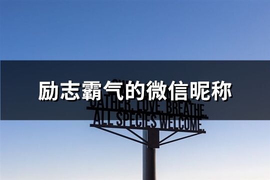 励志霸气的微信昵称(优选83个)