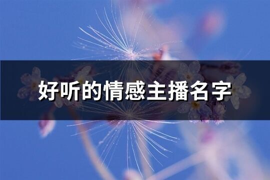 好听的情感主播名字(精选72个)