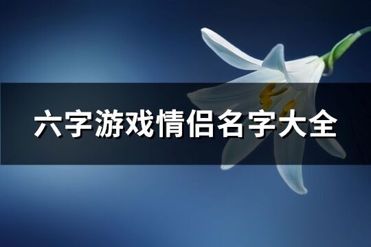 六字游戏情侣名字大全(共88个)