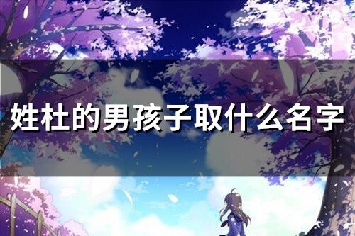 姓杜的男孩子取什么名字(精选78个)