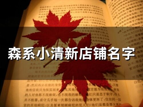 森系小清新店铺名字(69个)