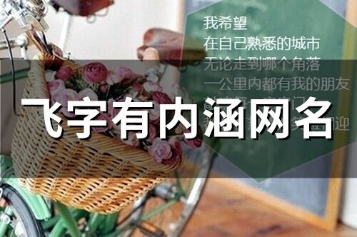 飞字有内涵网名(89个)
