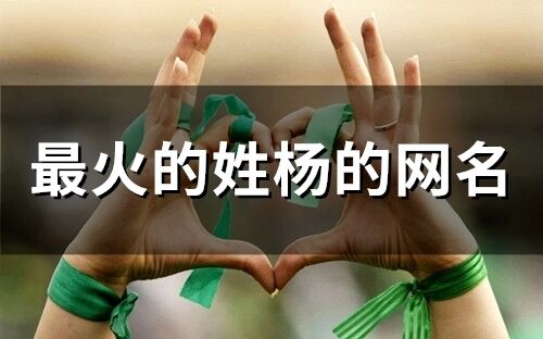 最火的姓杨的网名(精选61个)