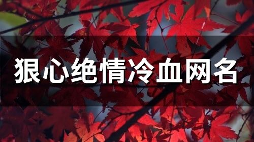 狠心绝情冷血网名(163个)