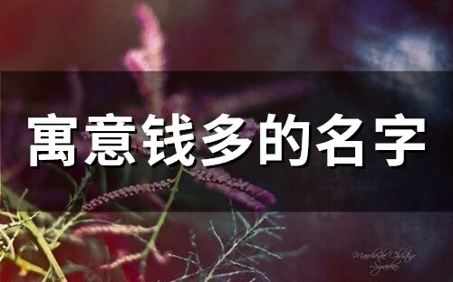 寓意钱多的名字 寓意吸金的名字