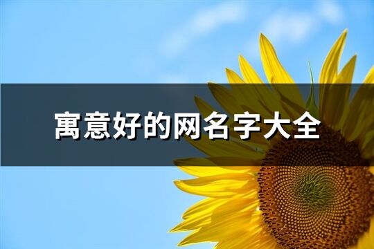 寓意好的网名字大全(123个)